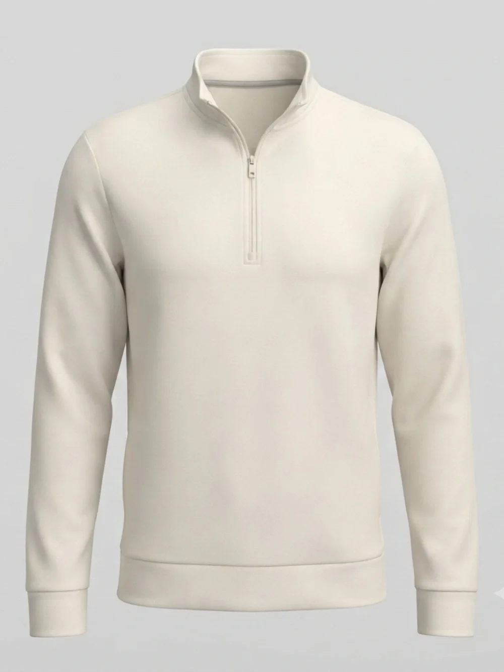 Member’s Mark Men’s Sandwash Quarter Zip Pullover Cream Small NWT